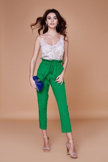 White with green pants